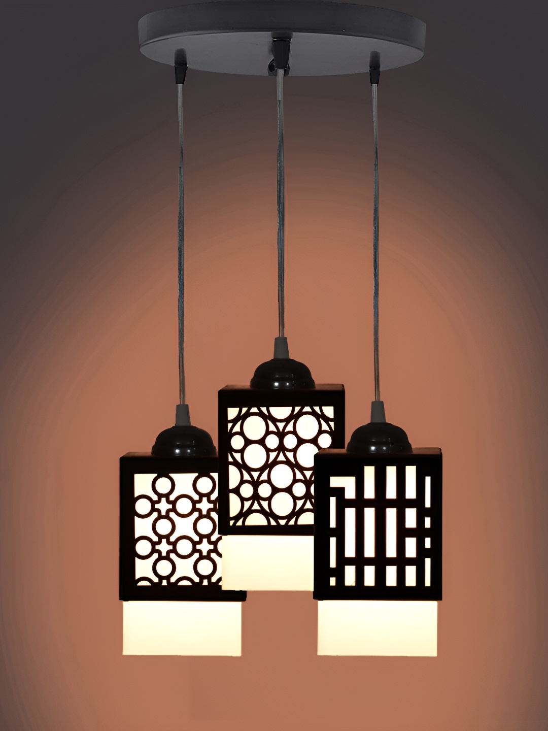 

Afast Black Textured Wooden Traditional Ceiling Lamp