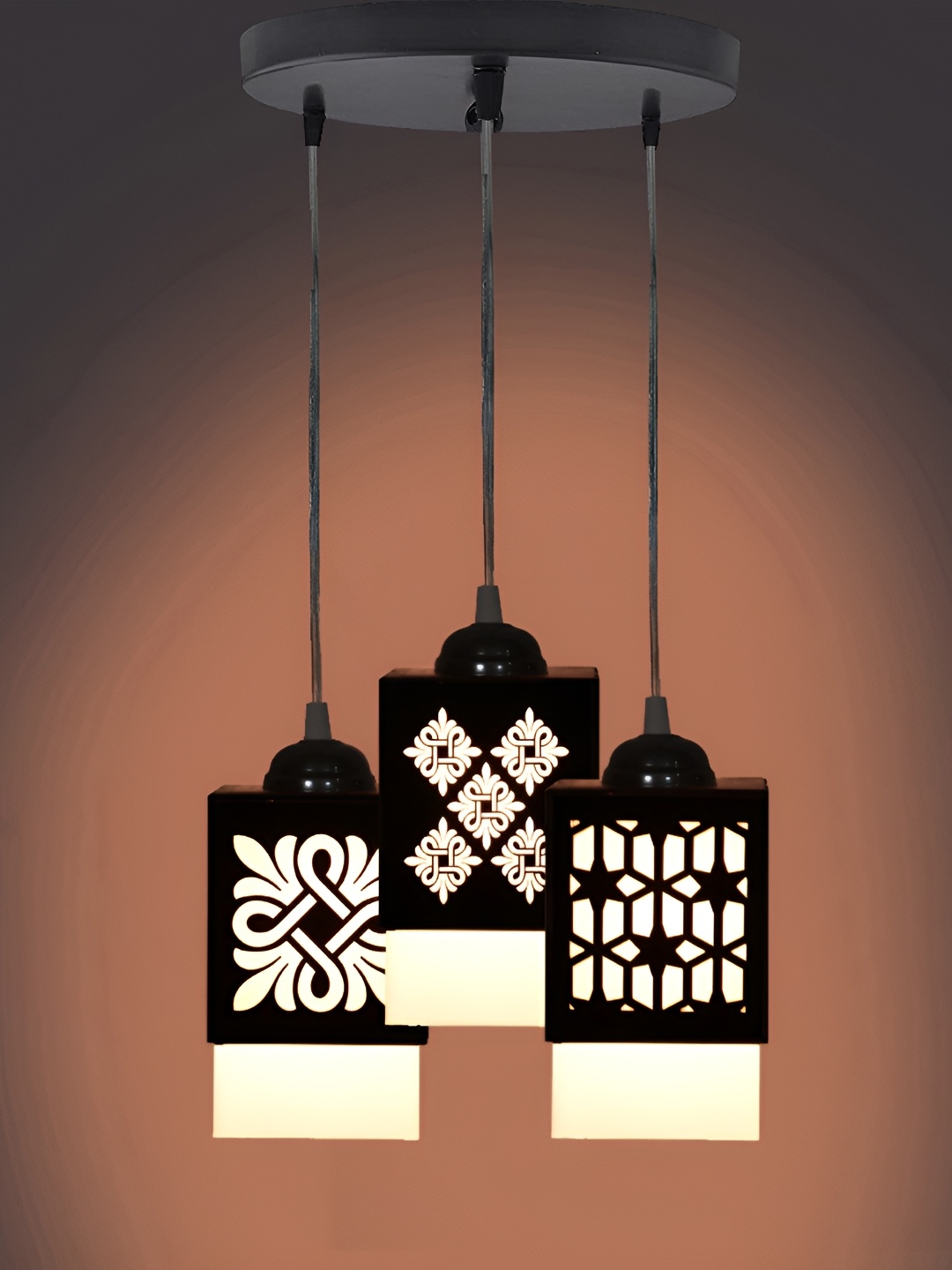 

Afast Black Textured Wooden Traditional Ceiling Lamp