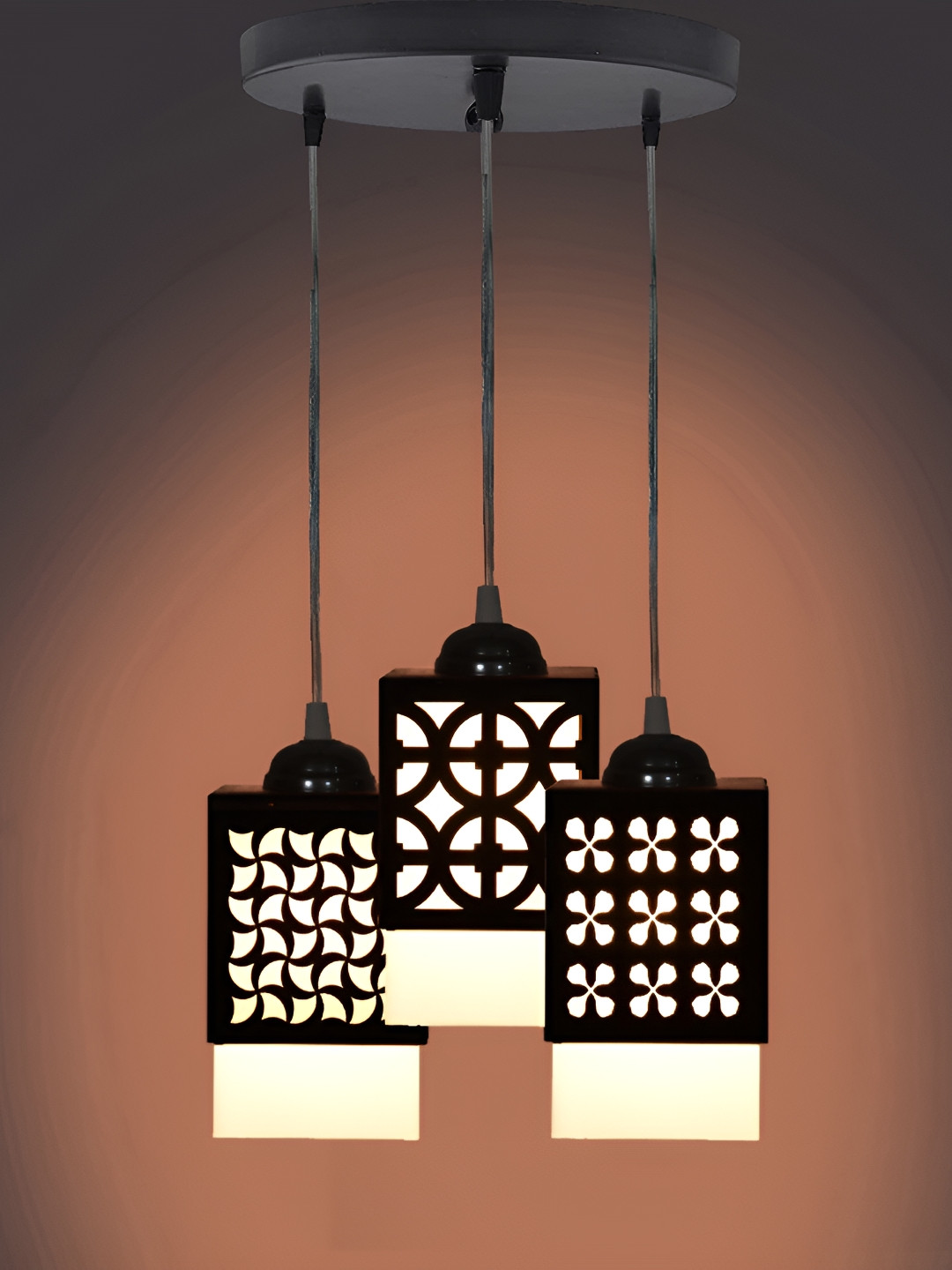 

Afast Black Textured Wooden Traditional Ceiling Lamp
