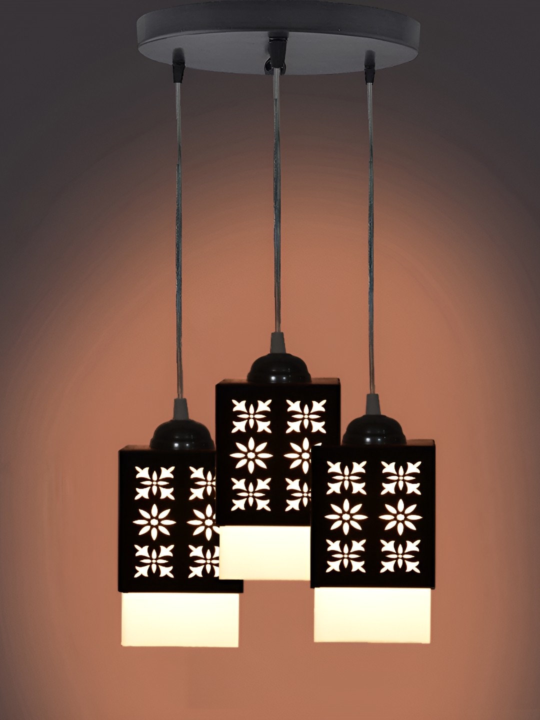 

Afast Black Textured Wooden Traditional Ceiling Lamp