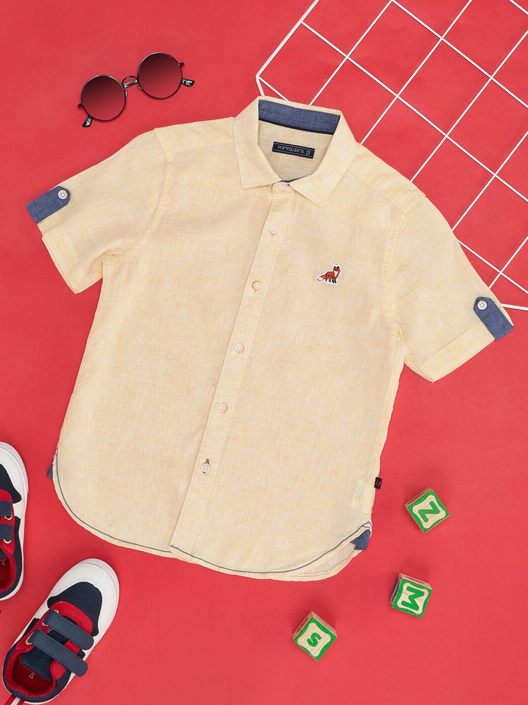 

Pantaloons Junior Boys Spread Collar Short Sleeves Casual Shirt, Yellow