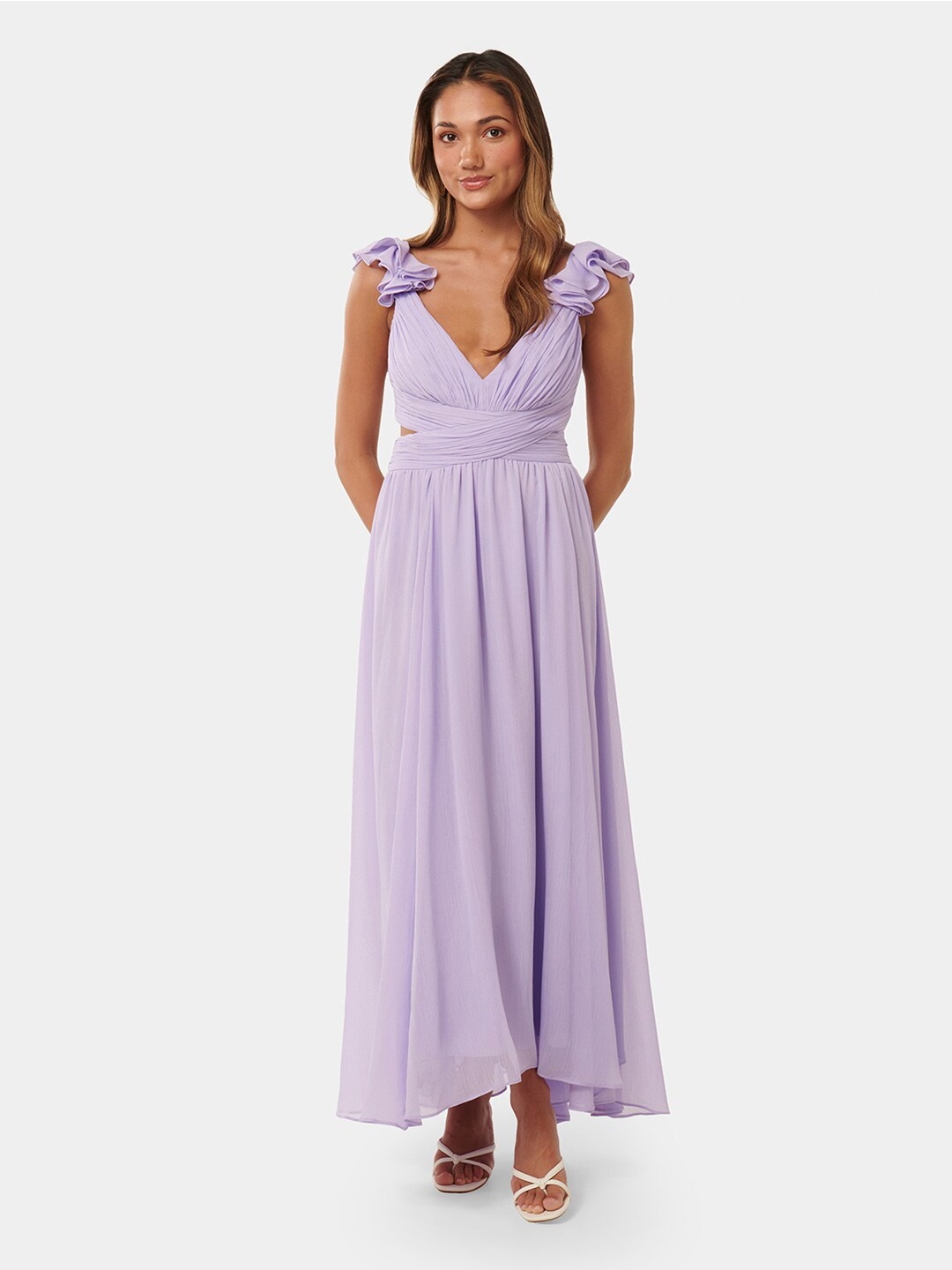 

Forever New Flutter Sleeve V-Neck Maxi Dress, Lavender