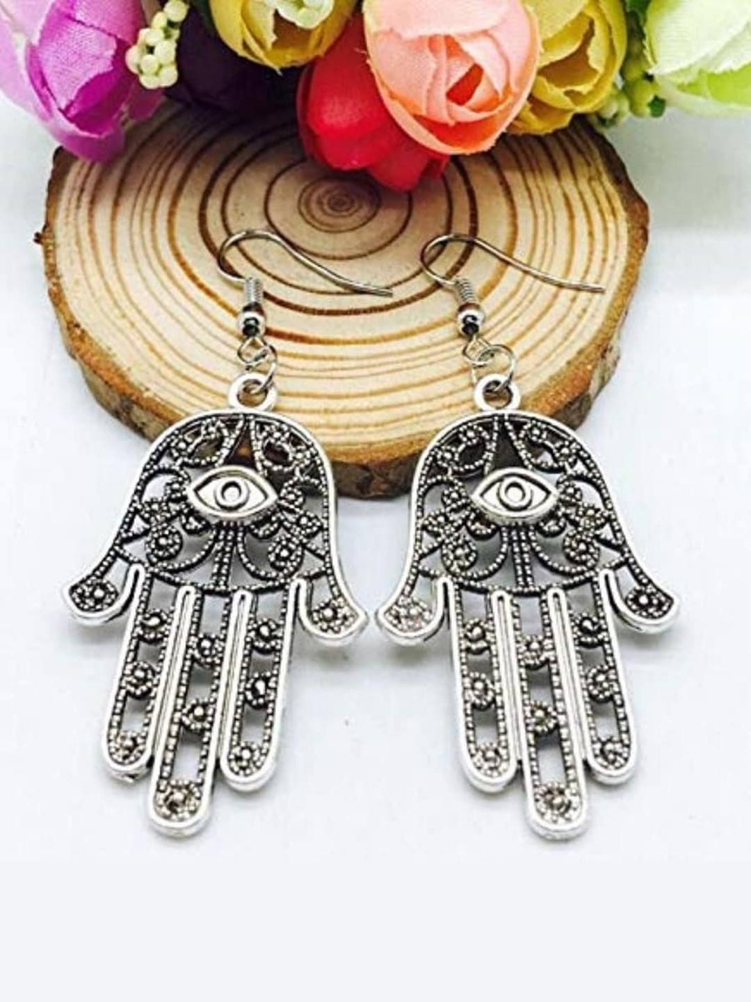

EL REGALO Contemporary Drop Earrings, Silver