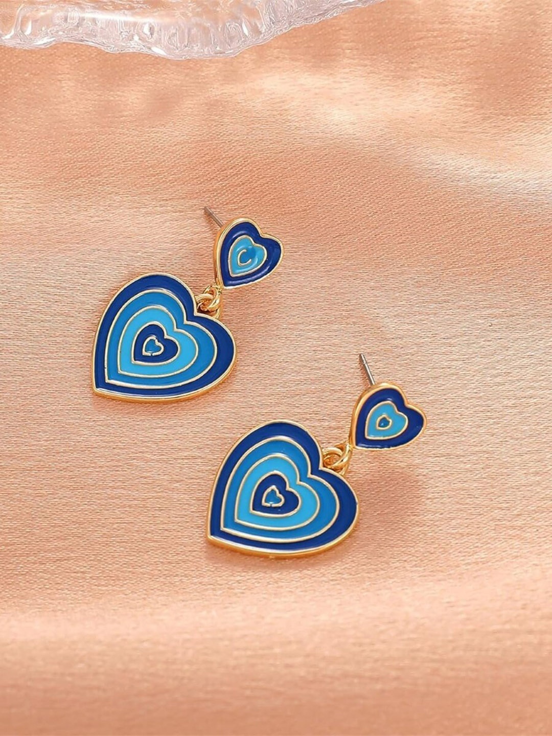

EL REGALO Gold-Plated Heart Shaped Drop Earrings