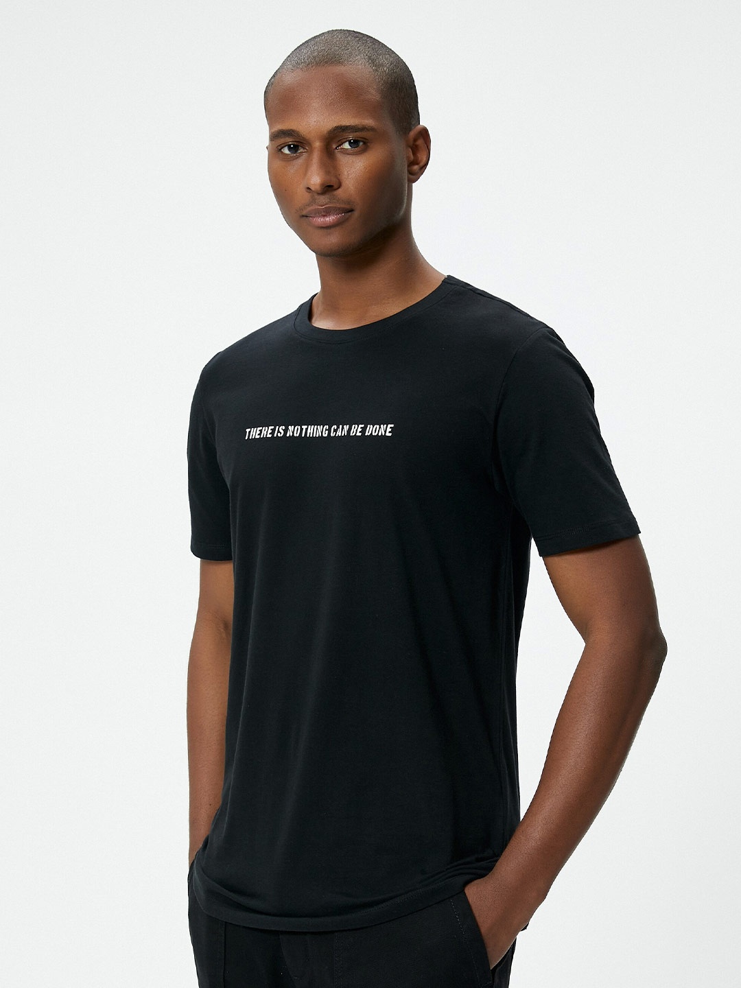 

Koton Round Neck Short Sleeves Cotton T-shirt, Black