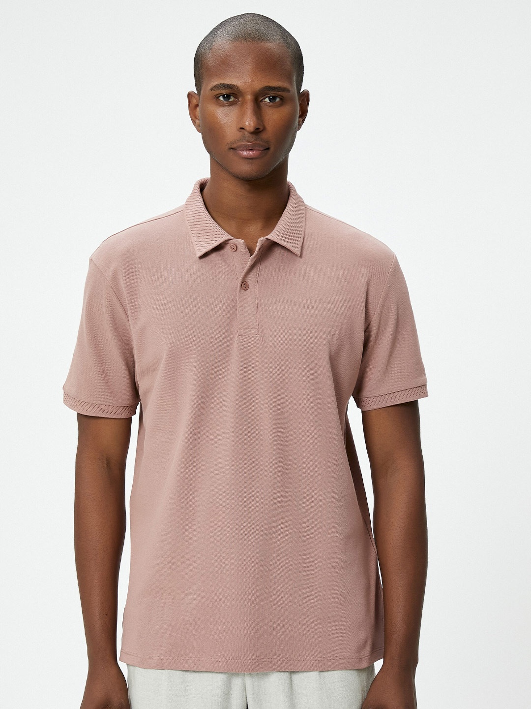 

Koton Polo Collar Slim Fit Cotton T-shirt, Pink