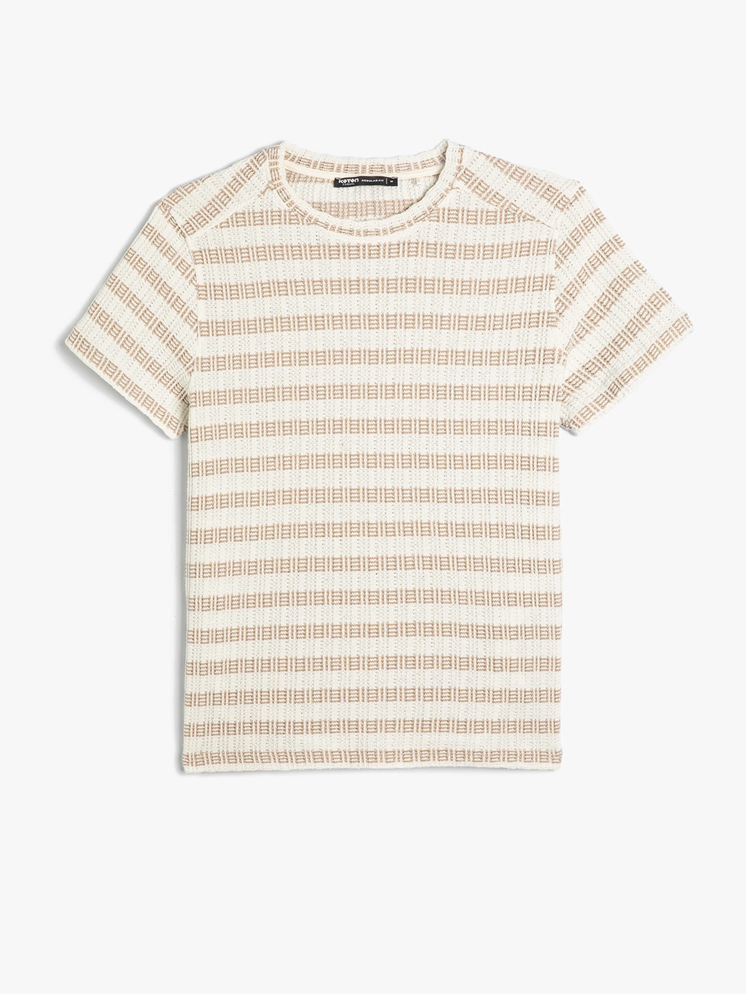 

Koton Striped Round Neck T-shirt, Beige