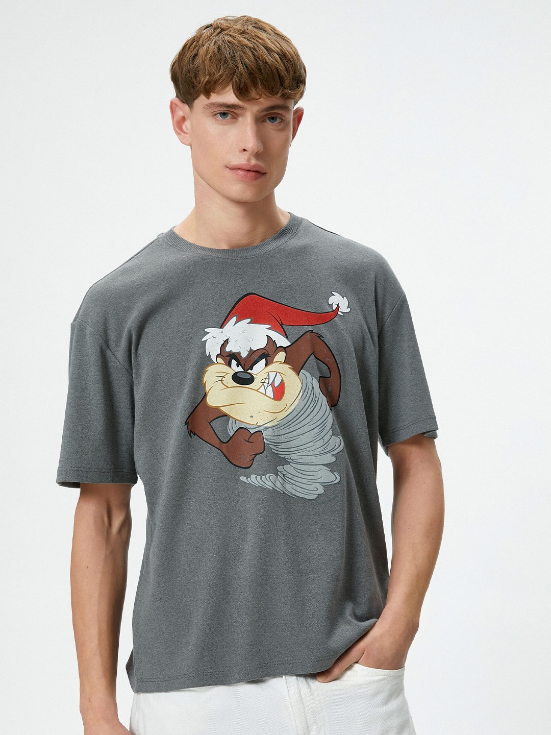 

Koton Graphic Printed T-shirt, Grey