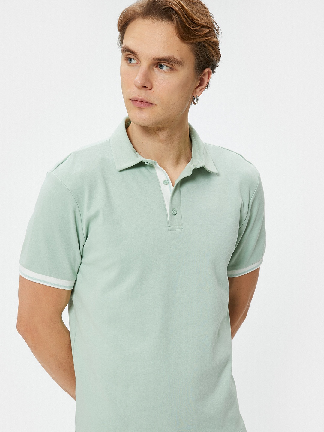 

Koton Polo Collar Cotton Slim Fit T-shirt, Green