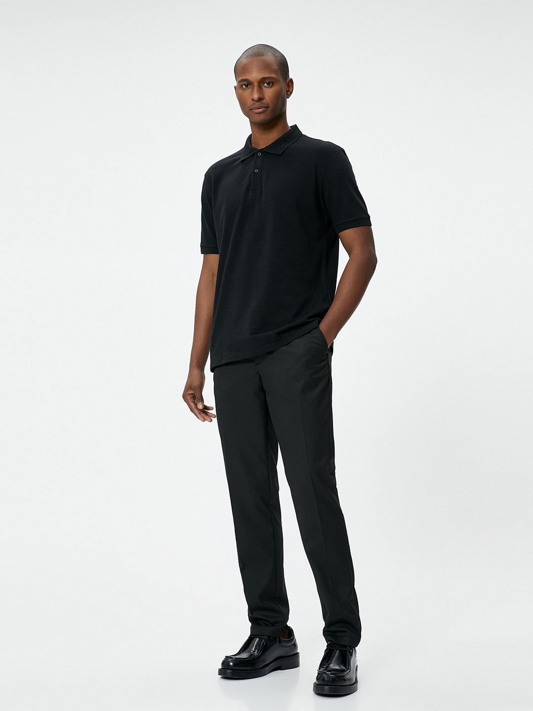 

Koton Polo Collar Cotton Slim Fit T-shirt, Black
