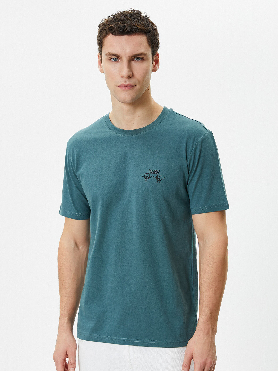 

Koton Round Neck Short Sleeves Cotton T-shirt, Blue
