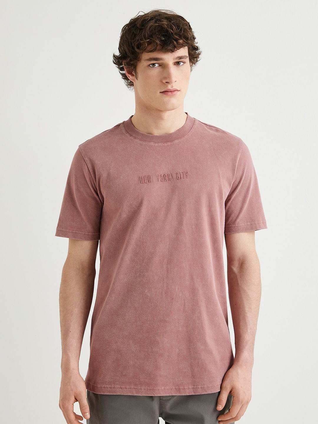 

Koton Round Neck Short Sleeves Cotton T-shirt, Pink