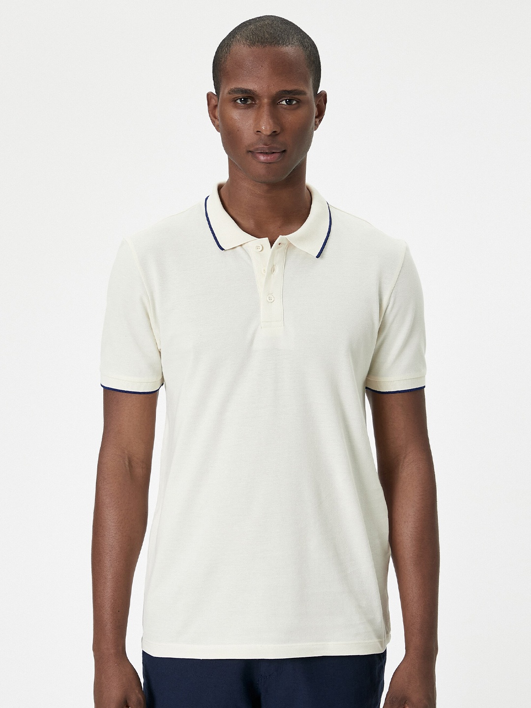 

Koton Polo Collar Slim Fit Short Sleeves T-shirt, Beige
