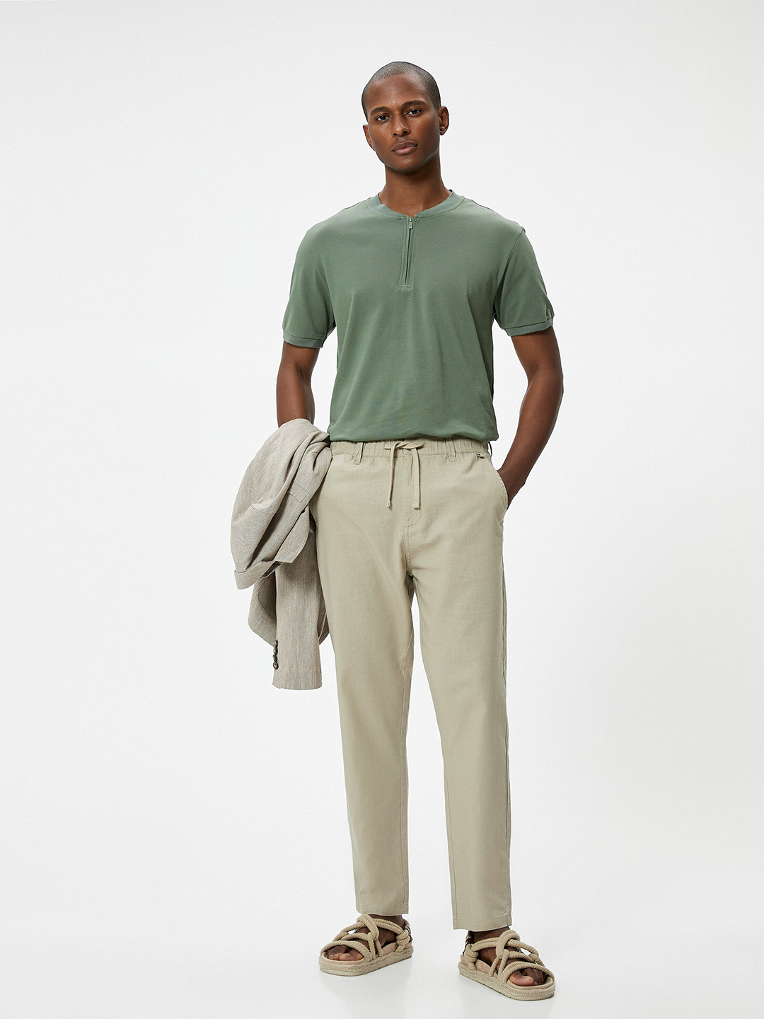 

Koton Round Neck Cotton T-shirt, Khaki