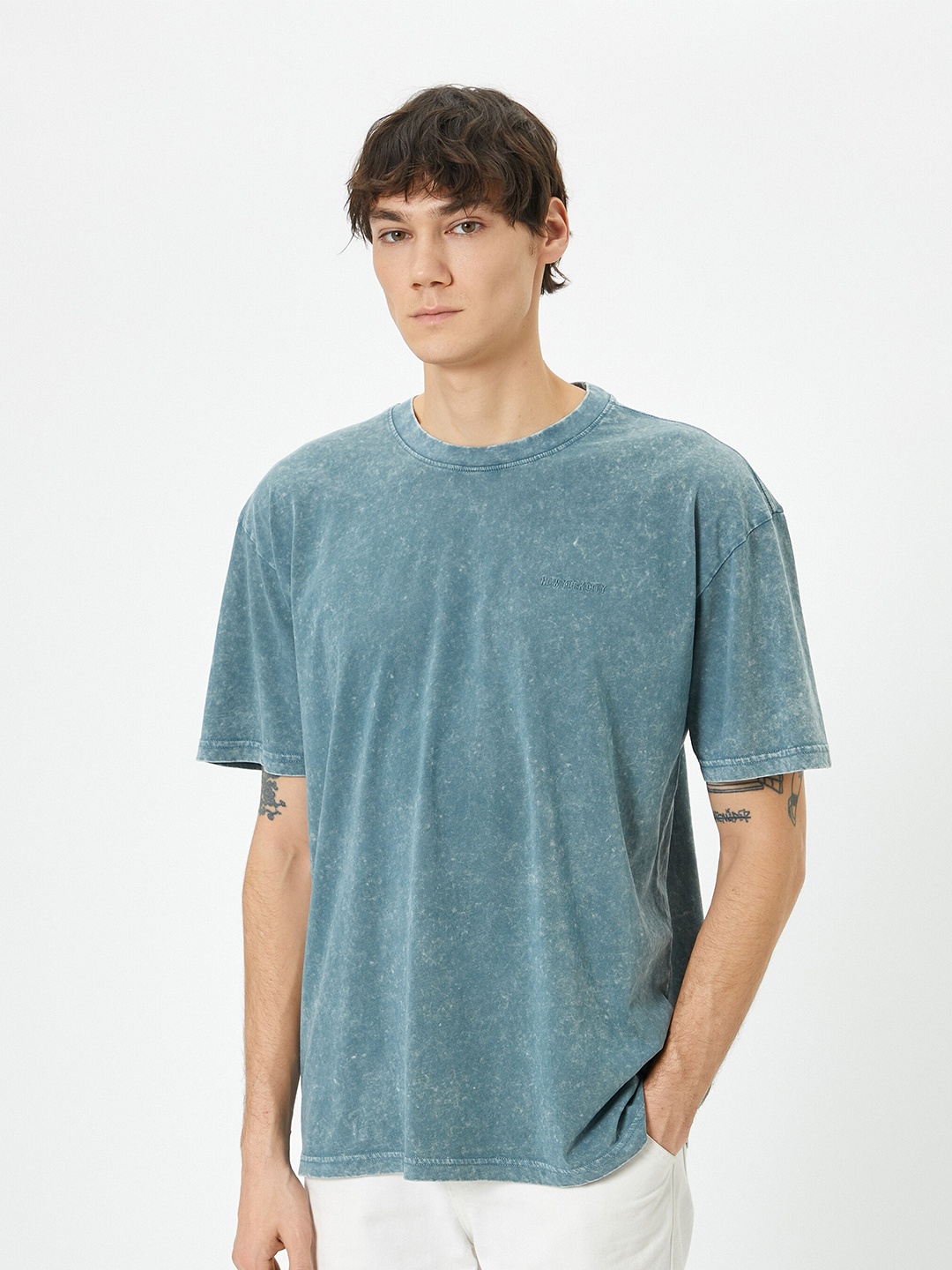 

Koton Round Neck Cotton T-shirt, Blue