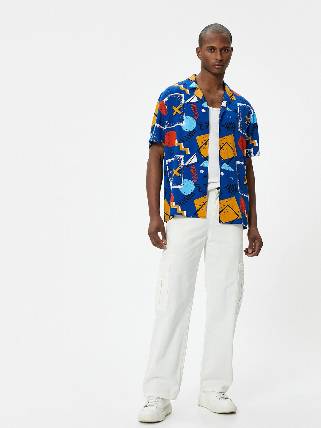 

Koton Abstract Printed Casual Shirt, Blue