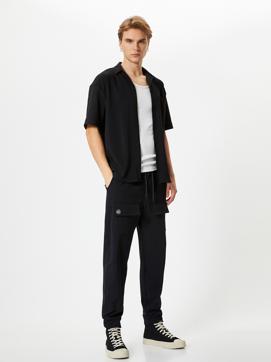 

Koton Spread Collar Short Sleeves Casual Shirt, Black