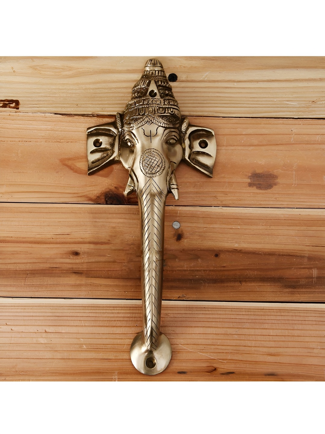 

Two Moustaches Brown Ganesha Design Brass Door Handle