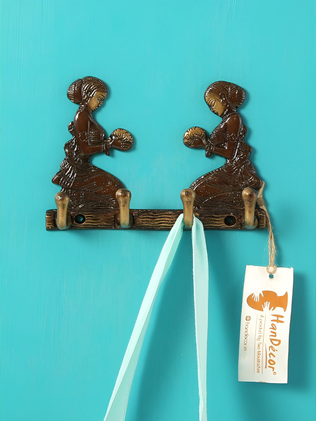 

Two Moustaches Brown Welcome Ladies Key Holder