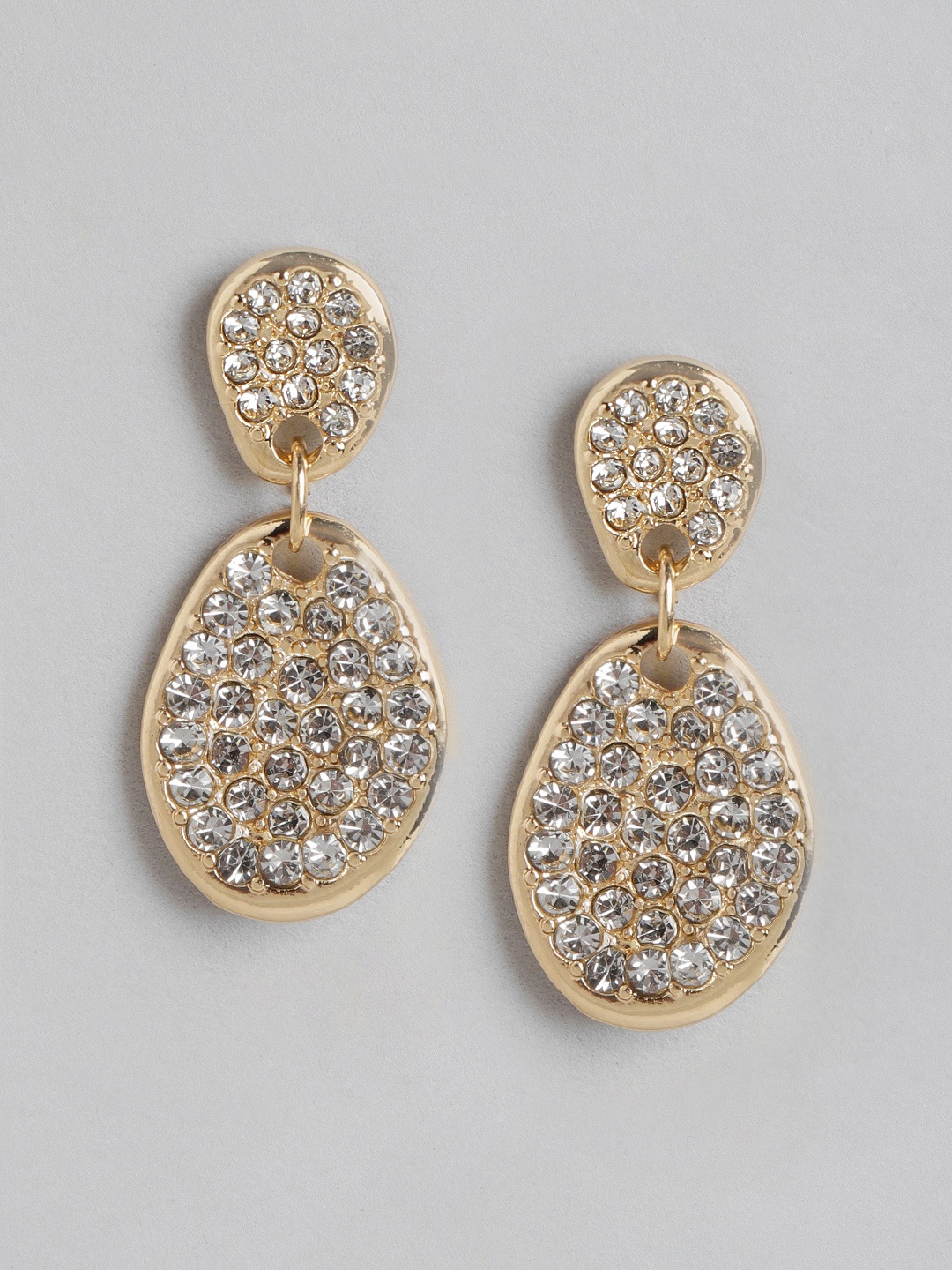 

Forever New Gold-Plated Teardrop Shaped Drop Earrings