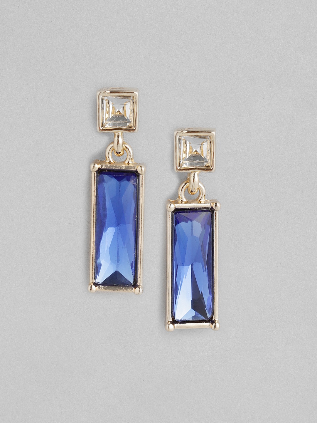 

Forever New Gold-Plated Geometric Drop Earrings, Blue