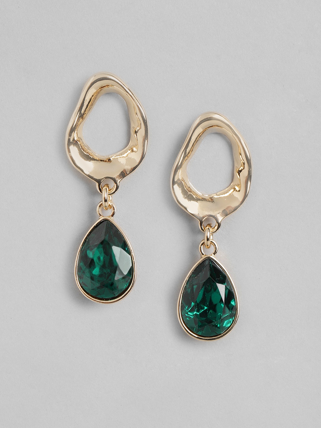 

Forever New Gold-Plated Geometric Drop Earrings, Green