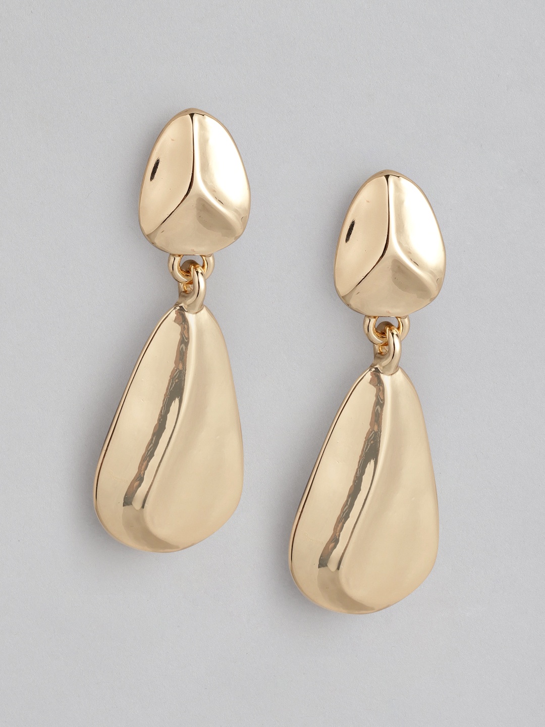 

Forever New Gold-Plated Teardrop Shaped Drop Earrings