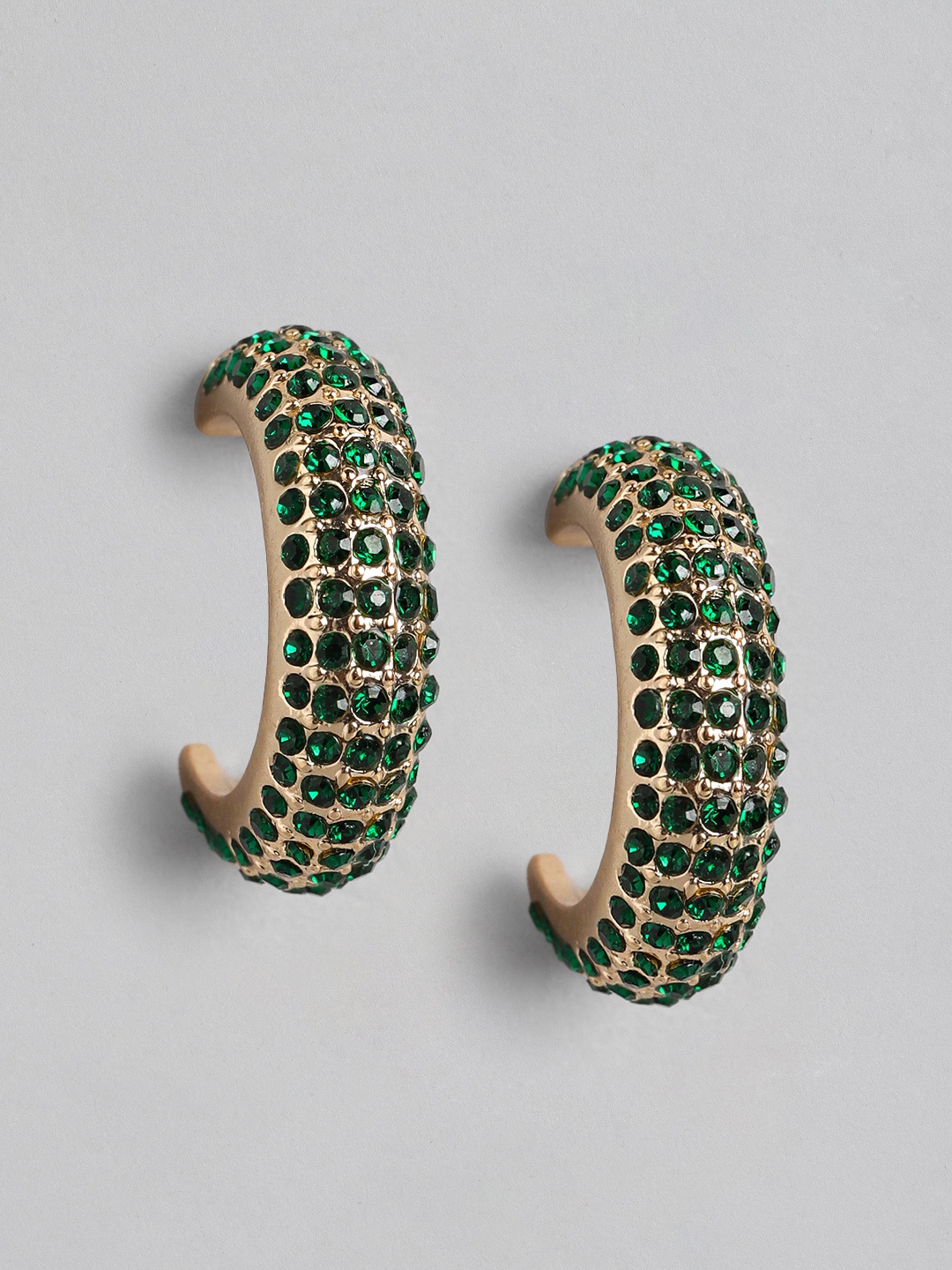 

Forever New Gold-Plated Circular Hoop Earrings, Green