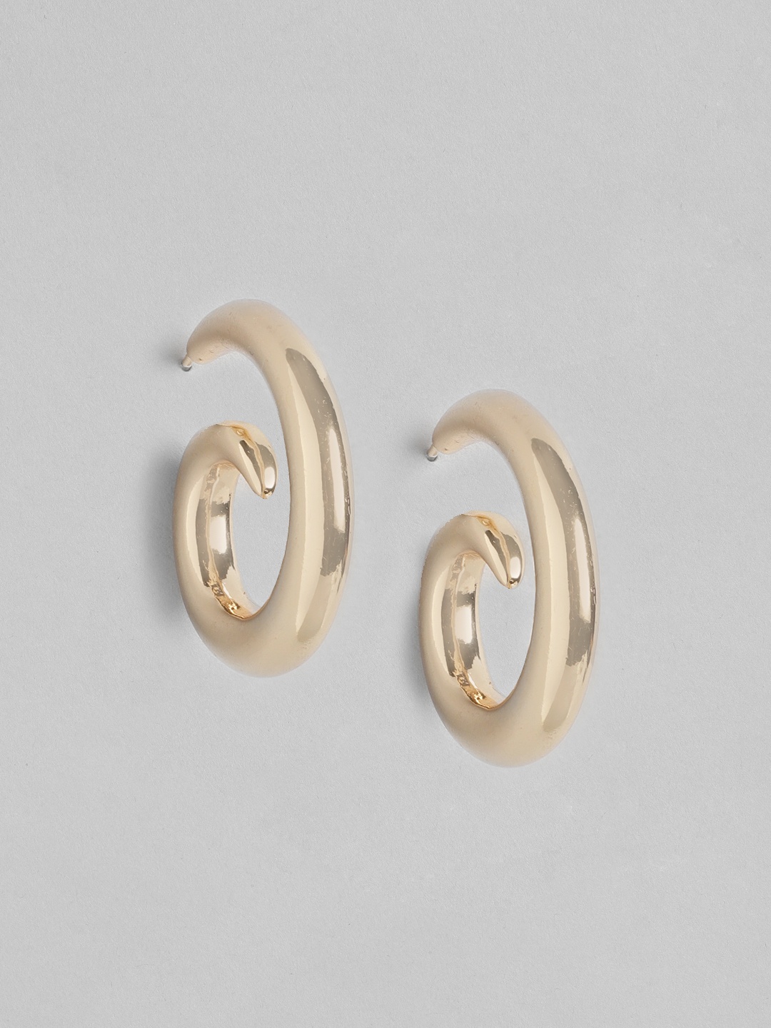 

Forever New Women Gold-Plated Circular Half Hoop Earrings