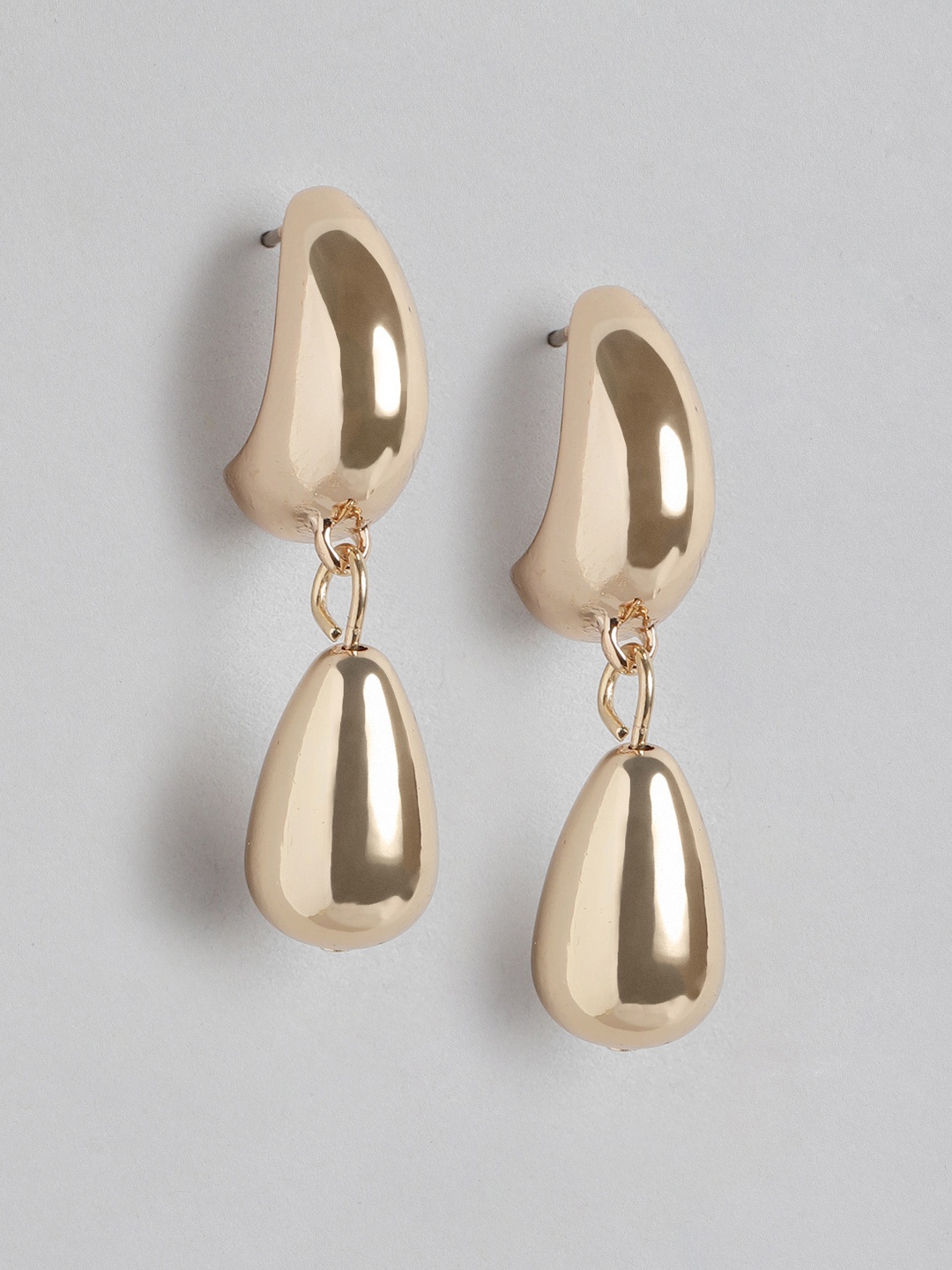 

Forever New Women Gold-Plated Teardrop Shaped Drop Earrings