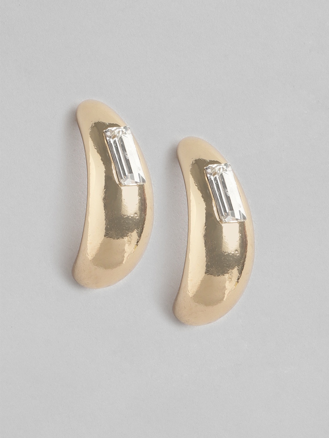 

Forever New Women Gold-Plated Contemporary Half Hoop Earrings