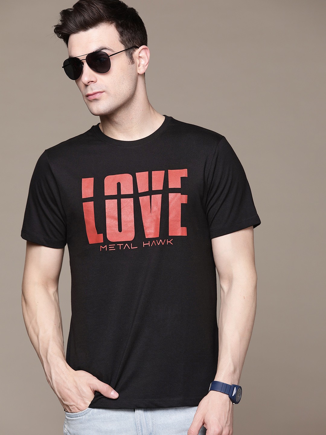 

Roadster Men Typography Printed T-shirt, Black