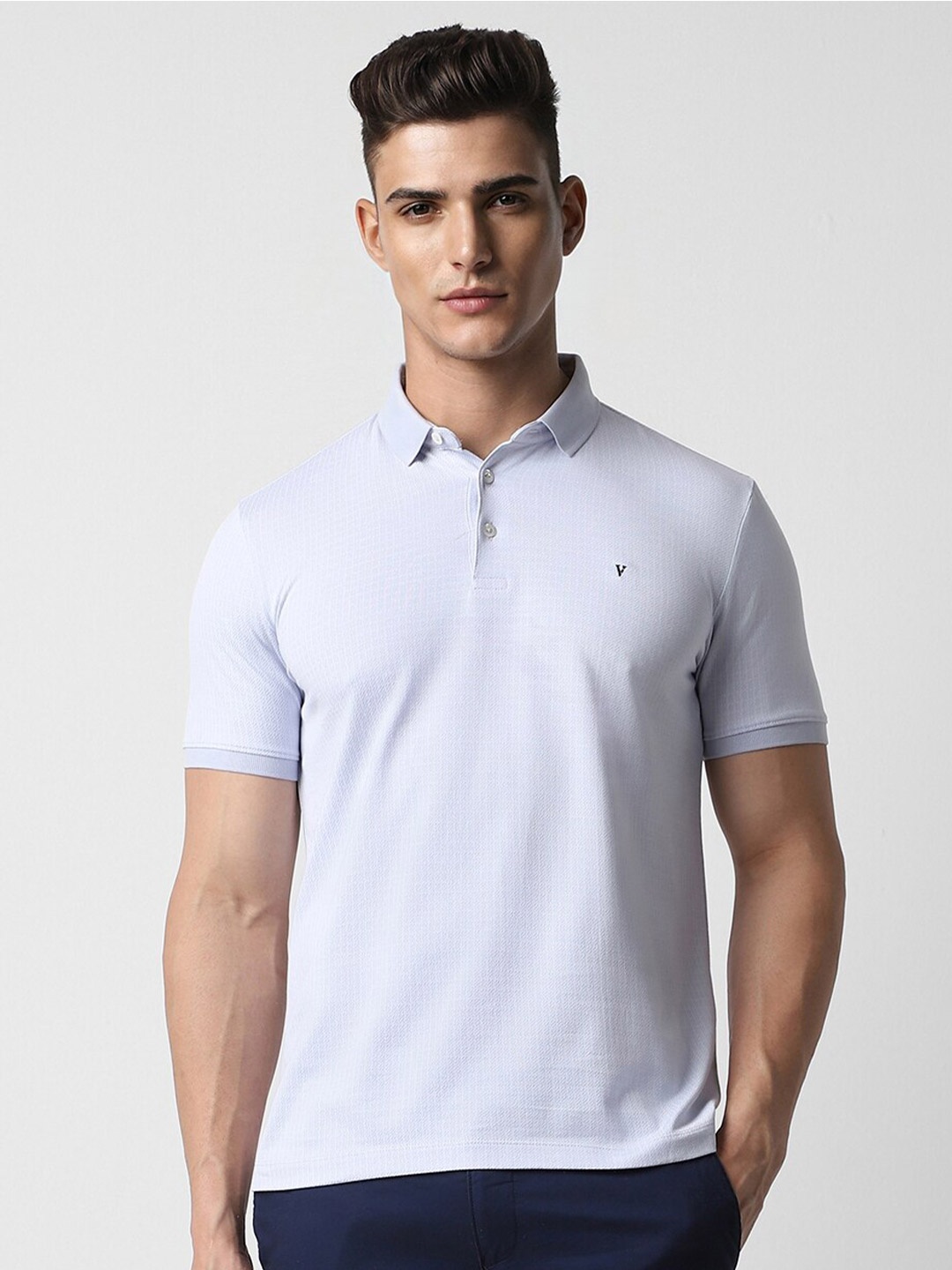 

Van Heusen Polo Collar Cotton T-shirt, Grey