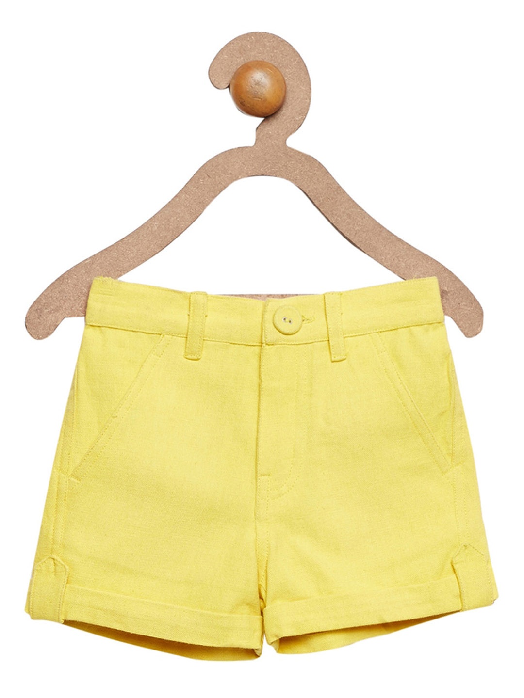 

charkhee Boys Mid-Rise Pure Cotton Shorts, Yellow