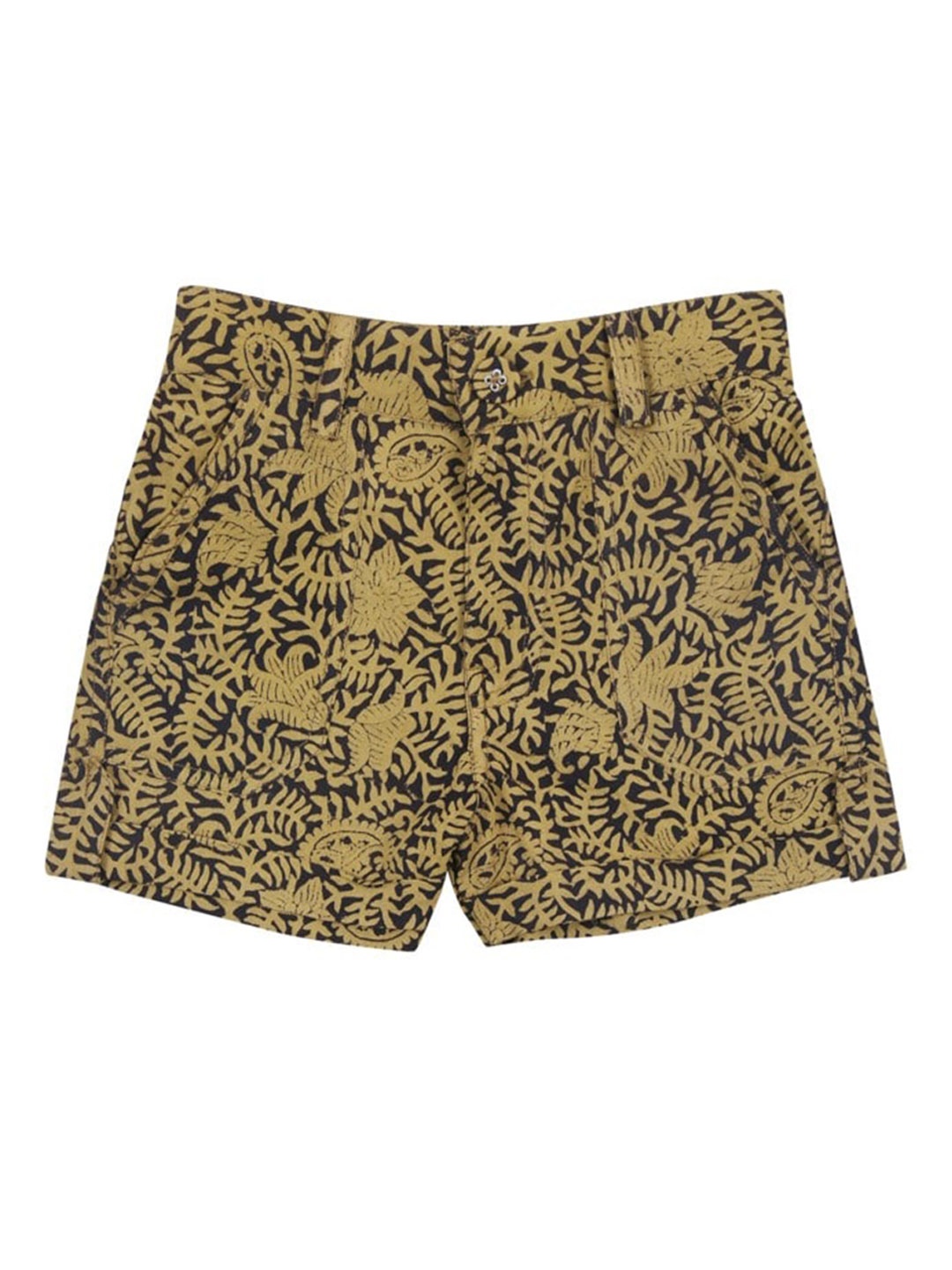 

charkhee Boys Floral Printed Pure Cotton Shorts, Mustard