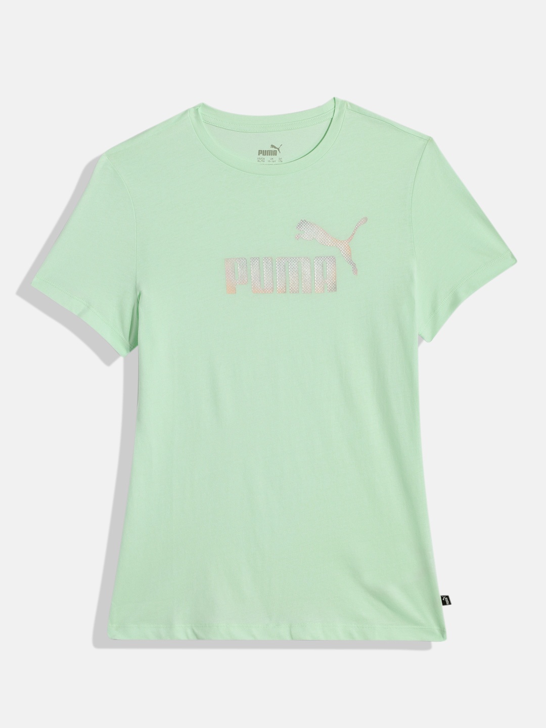 

Puma Girls Brand Logo Print Summer Daze Youth Knitted Pure Cotton T-shirt, Green