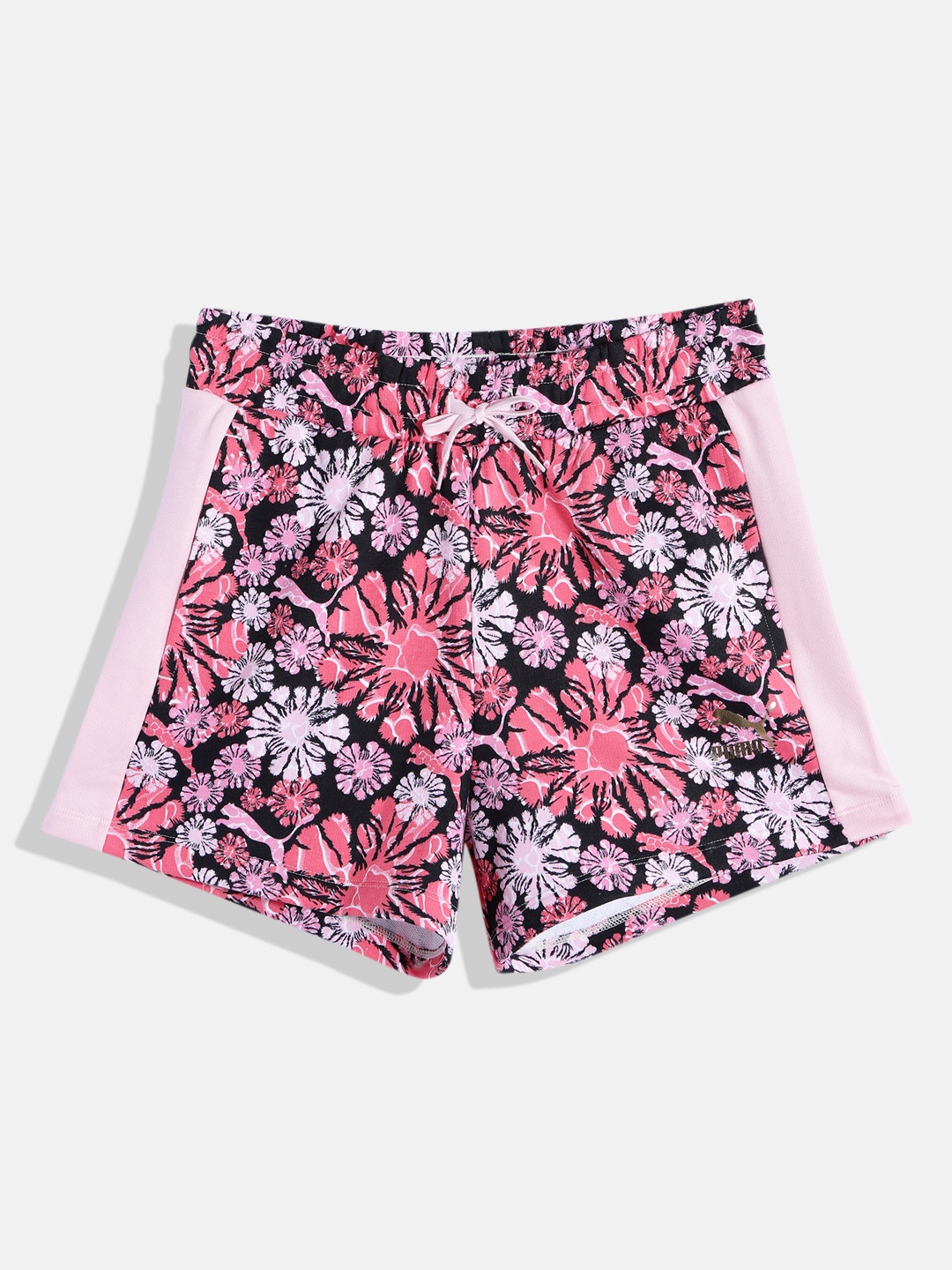 

Puma Girls T7 SNFLR Floral Printed Shorts, Pink