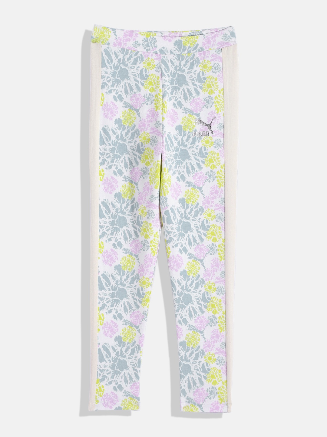 

Puma Girls T7 Floral Printed Cotton Leggings, Multi