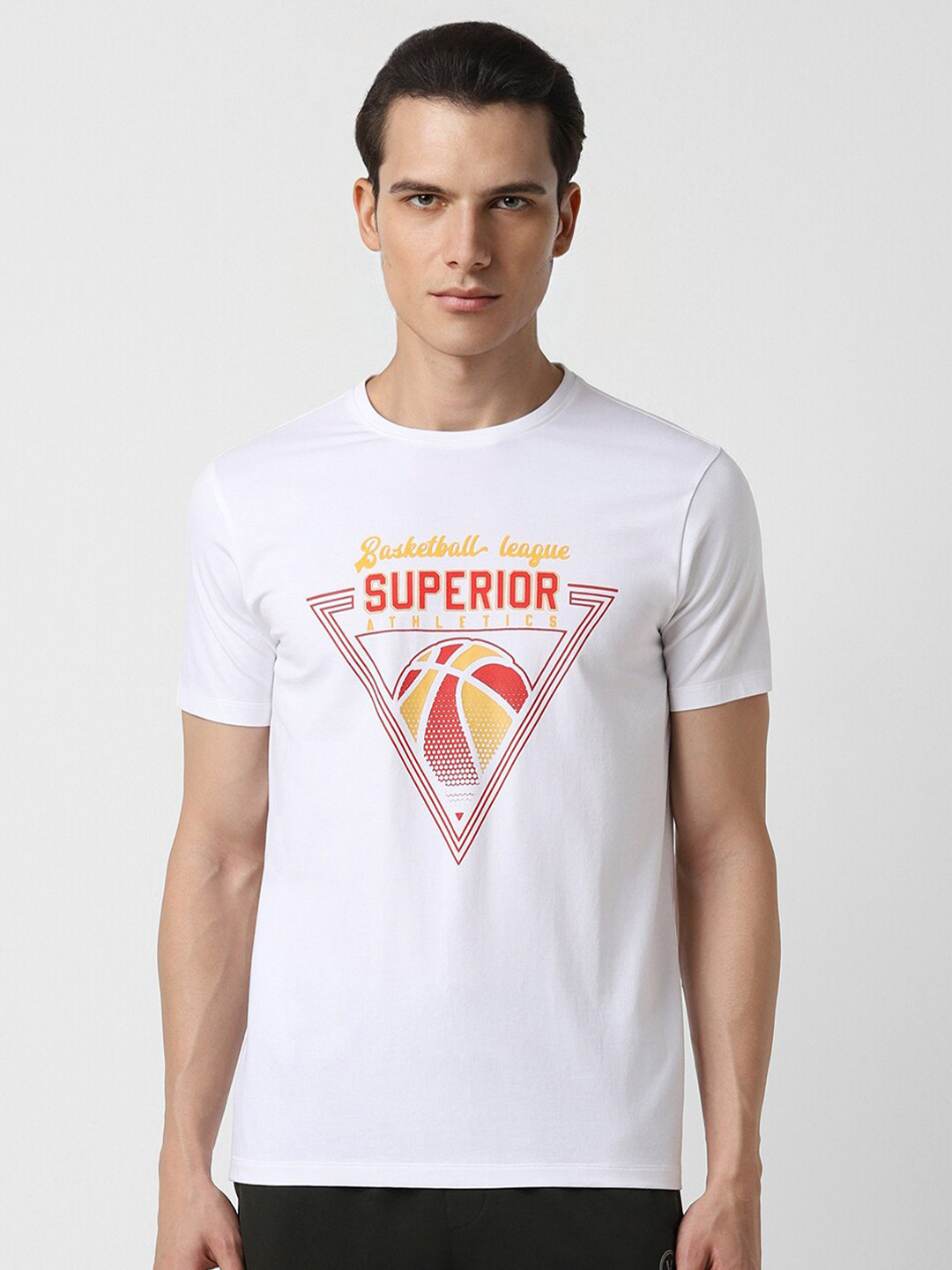 

Van Heusen Flex Typography Printed Cotton T-shirt, White