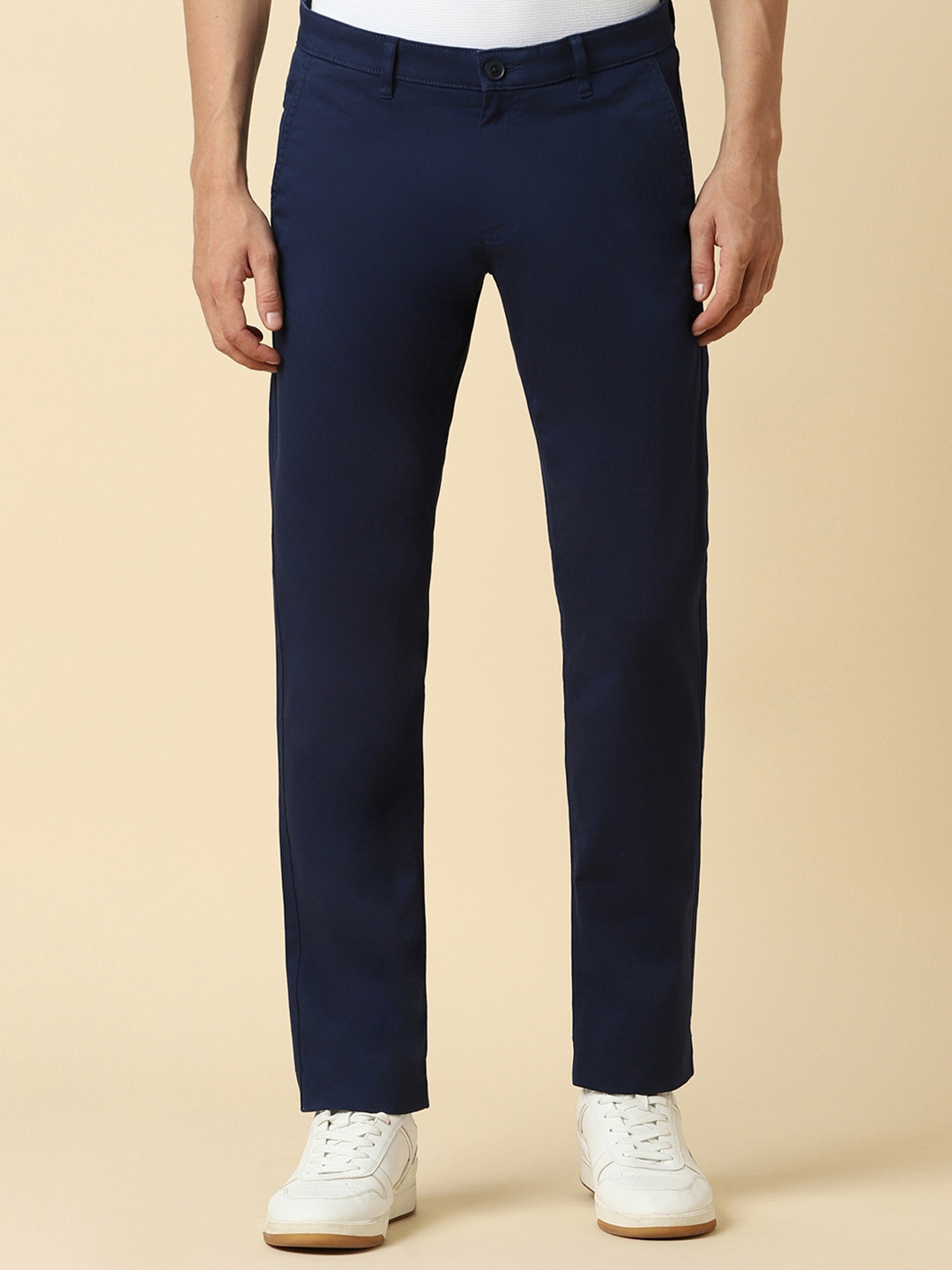 

Allen Solly Men Slim Fit Mid-Rise Trouser, Navy blue