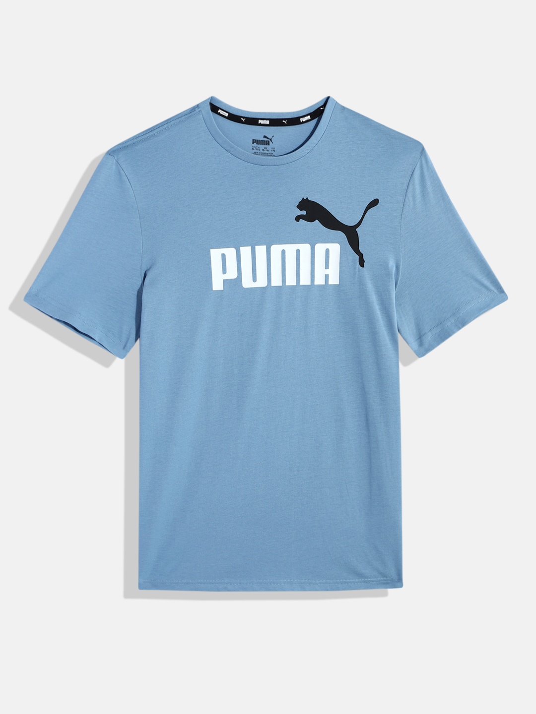 

Puma Boys Brand Logo Print Knitted Pure Cotton T-shirt, Blue