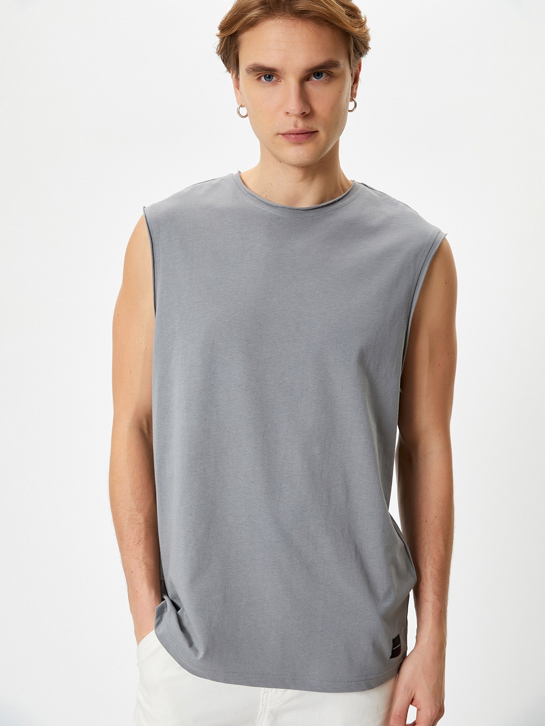 

Koton Round Neck Cotton Regular Fit T-shirt, Grey