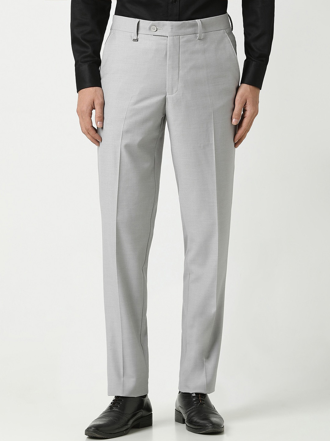 

Van Heusen Men Mid-Rise Slim Fit Formal Trouser, Grey