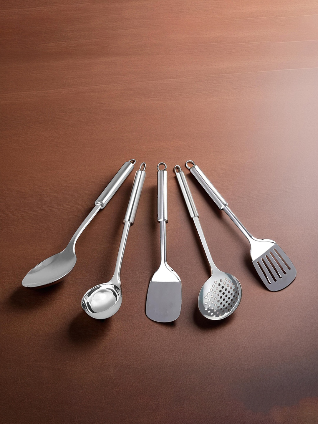 

Kuber Industries 5 Pieces Stainless Steel Serving Set, Silver