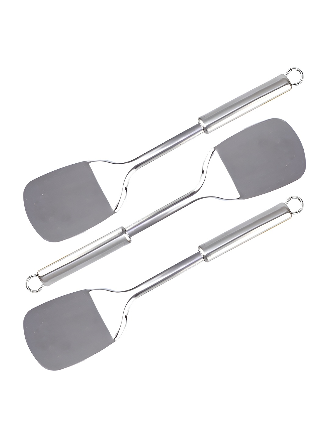 

Kuber Industries 3 Pieces Stainless Steel Spatula Set, Silver