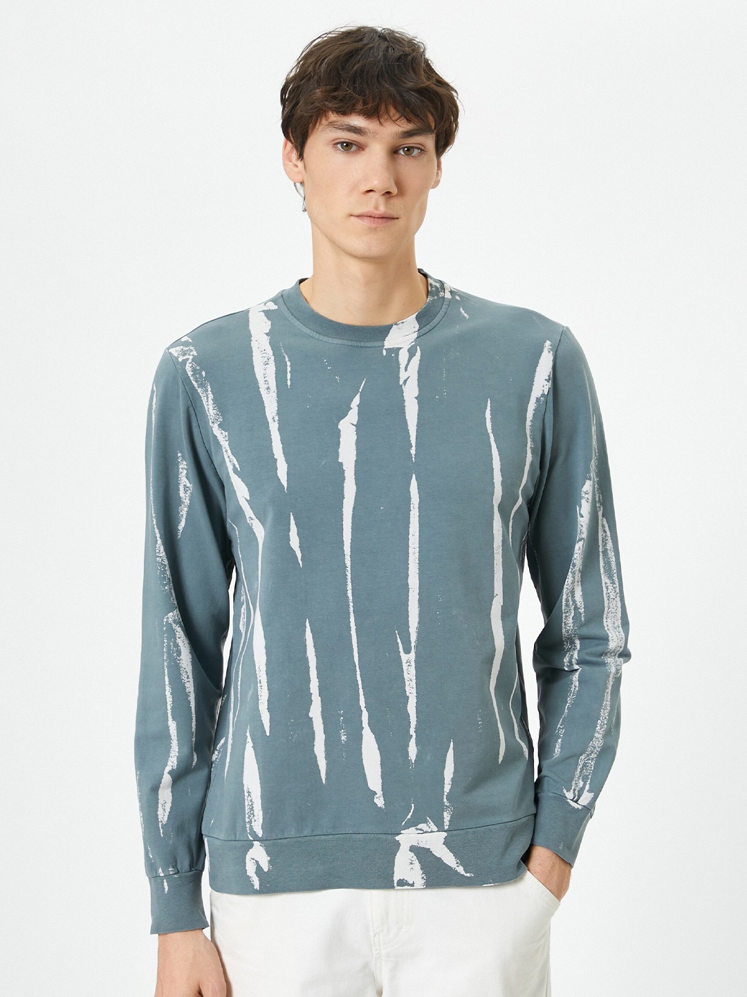 

Koton Abstract Printed Pullover, Grey