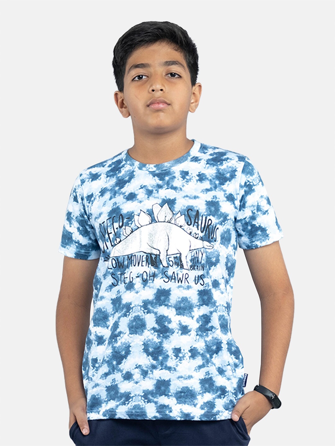 

KiddoPanti Boys Tie & Dye Cotton T-shirt, Blue