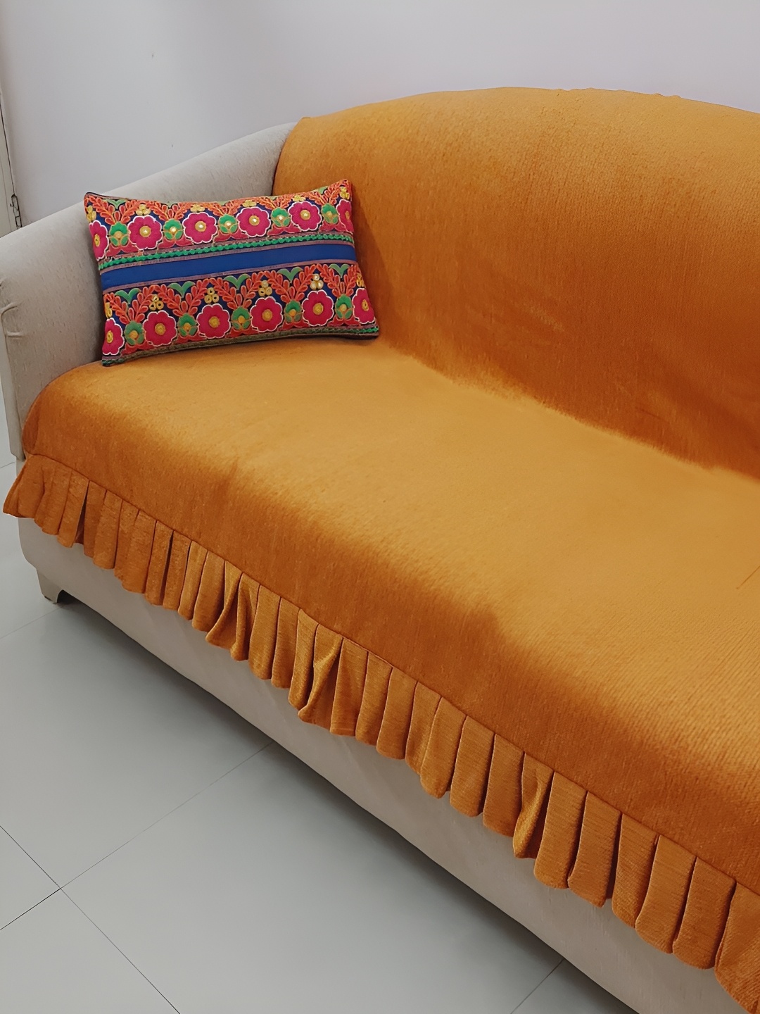 

THROWPILLOW Orange 4 Seater Sofa Cover