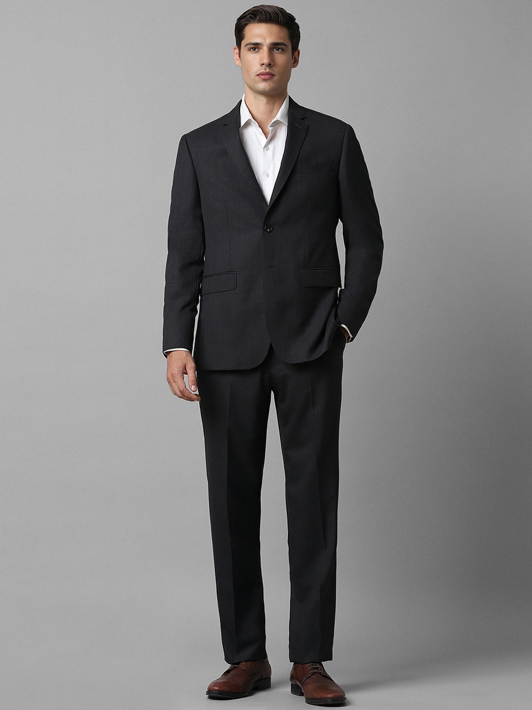 

Luxure by Louis Philippe Slim Fit Textured Two Piece Formal Suit, Black