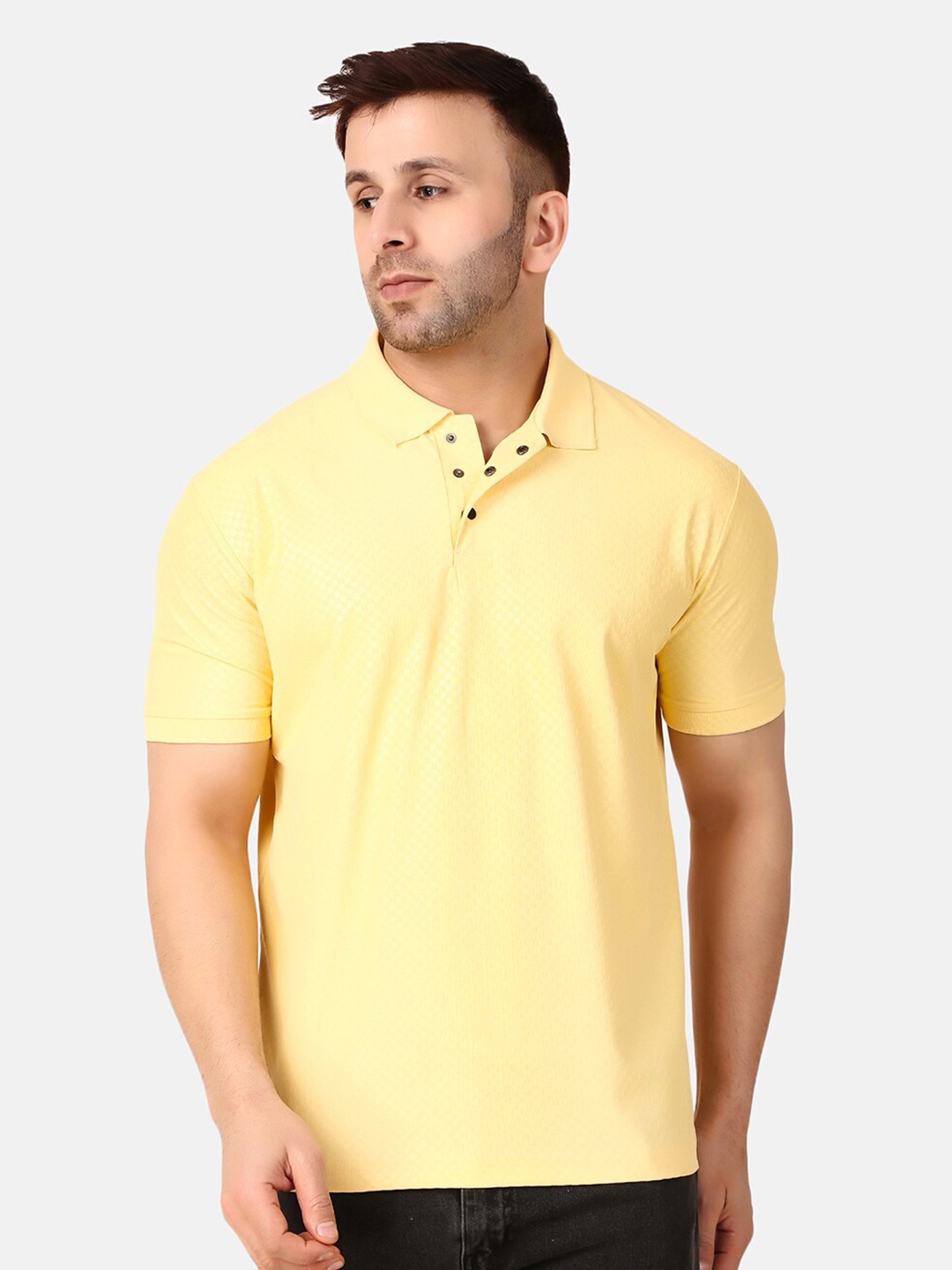 

WELL QUALITY Polo Collar T-shirt, Yellow